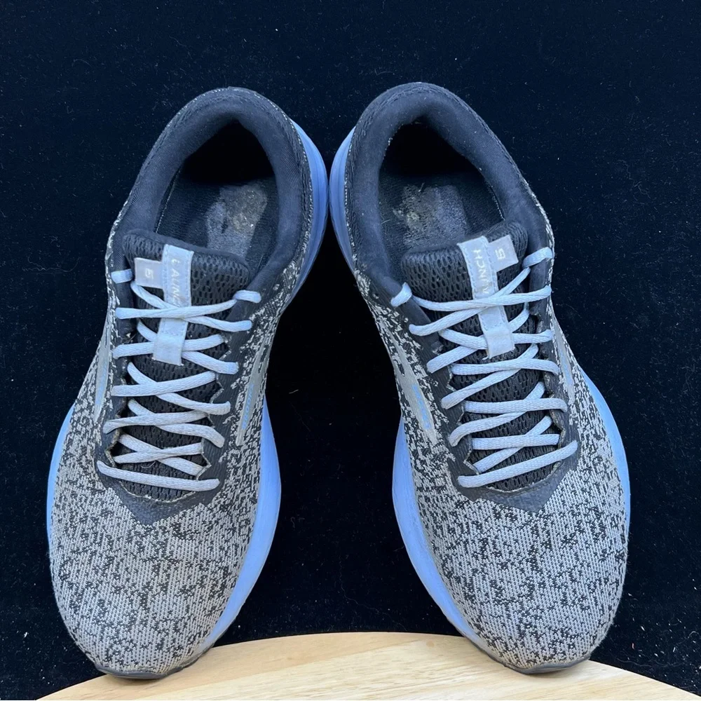 Brooks Launch 6 Women’s Gray Black Blue Mesh Running Shoes Sneakers Size 9
